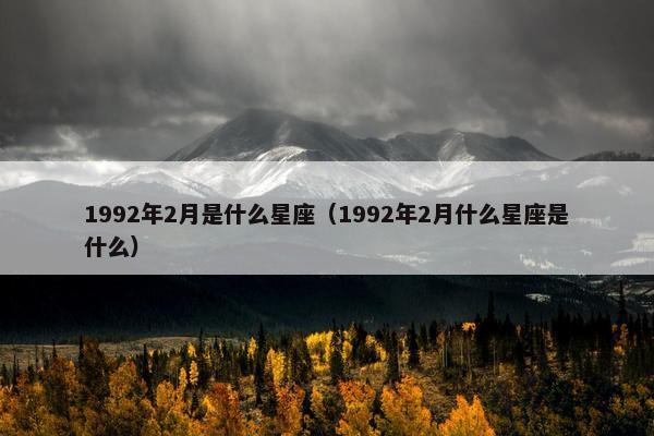 1992年2月是什么星座（1992年2月什么星座是什么）