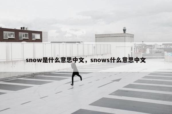 snow是什么意思中文，snows什么意思中文