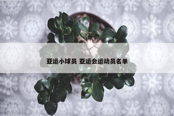 亚运小球员 亚运会运动员名单