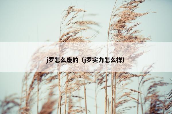 j罗怎么废的（j罗实力怎么样）