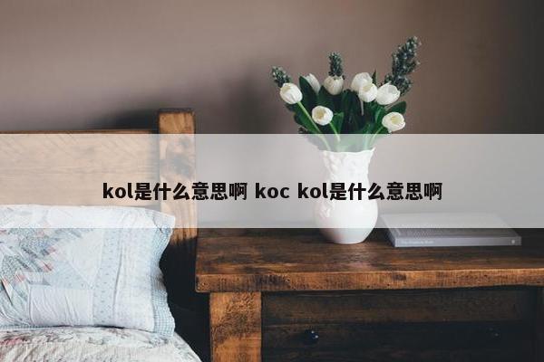 kol是什么意思啊 koc kol是什么意思啊