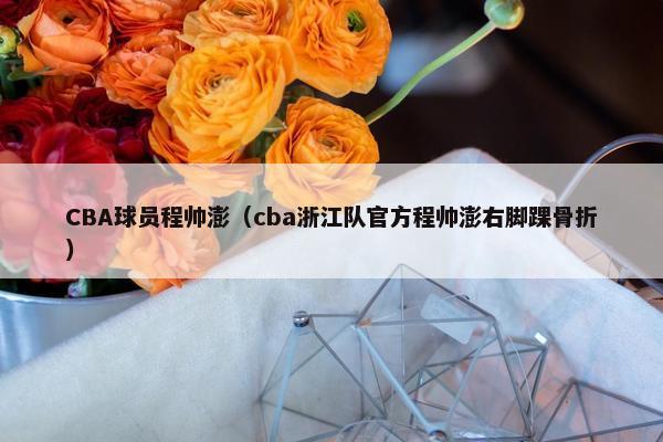 CBA球员程帅澎（cba浙江队官方程帅澎右脚踝骨折）