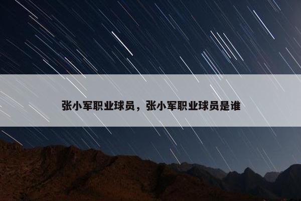 张小军职业球员，张小军职业球员是谁