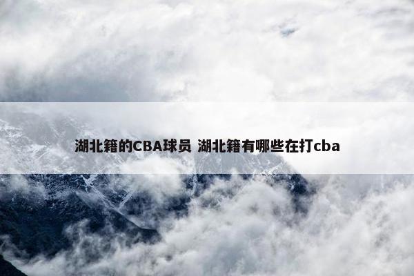 湖北籍的CBA球员 湖北籍有哪些在打cba