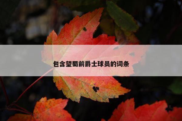 包含望蜀前爵士球员的词条