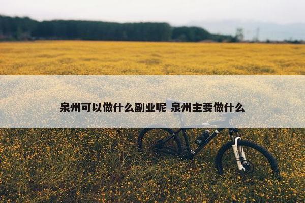 泉州可以做什么副业呢 泉州主要做什么