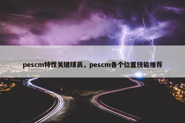 pescm特性关键球员，pescm各个位置技能推荐