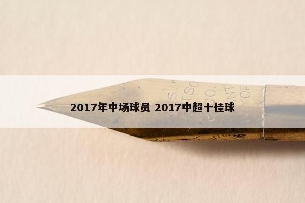 2017年中场球员 2017中超十佳球