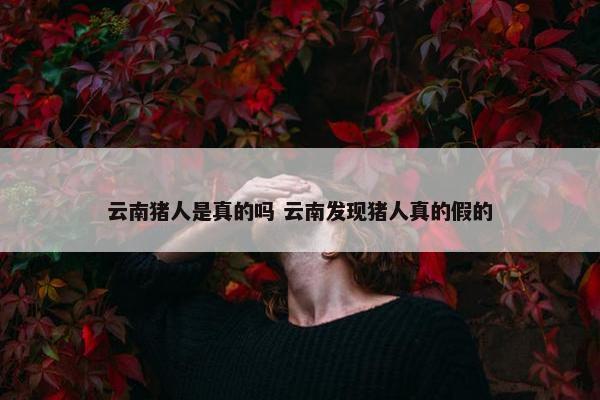 云南猪人是真的吗 云南发现猪人真的假的