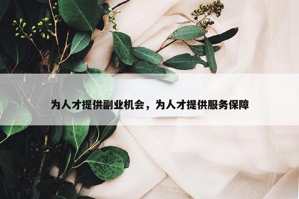 为人才提供副业机会，为人才提供服务保障