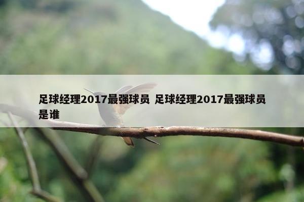 足球经理2017最强球员 足球经理2017最强球员是谁