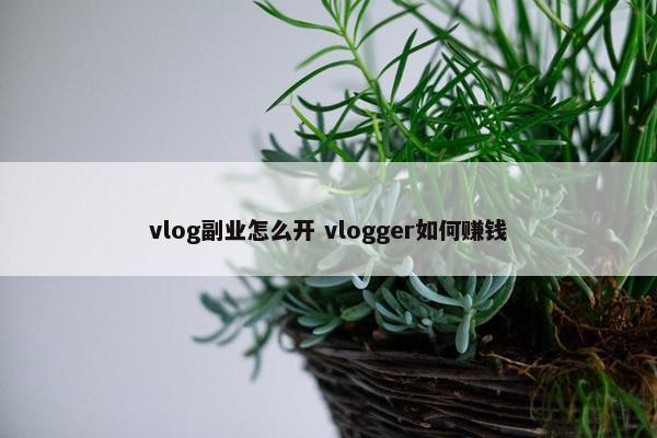 vlog副业怎么开 vlogger如何赚钱