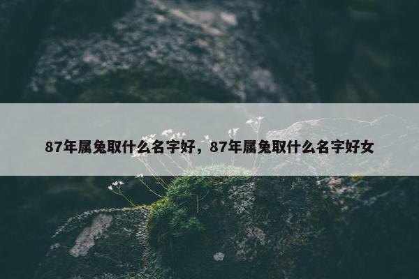 87年属兔取什么名字好，87年属兔取什么名字好女