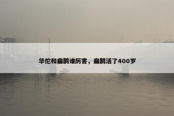 华佗和扁鹊谁厉害，扁鹊活了400岁