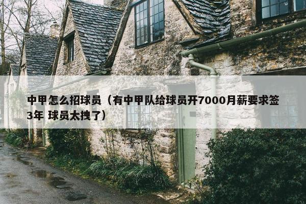 中甲怎么招球员（有中甲队给球员开7000月薪要求签3年 球员太拽了）