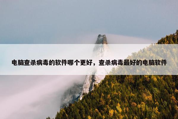 电脑查杀病毒的软件哪个更好，查杀病毒最好的电脑软件