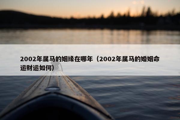 2002年属马的姻缘在哪年（2002年属马的婚姻命运财运如何）