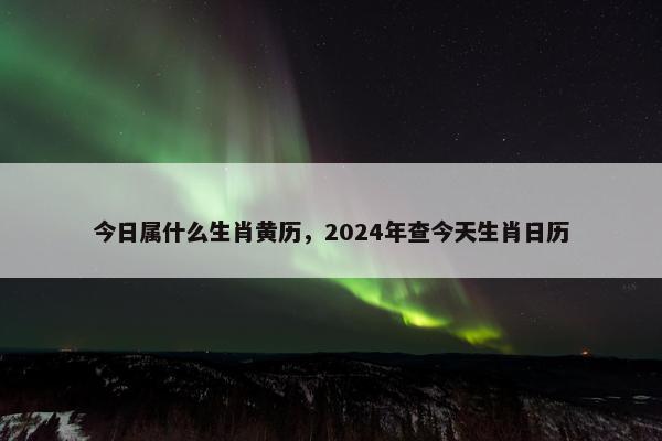 今日属什么生肖黄历，2024年查今天生肖日历