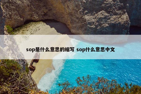 sop是什么意思的缩写 sop什么意思中文