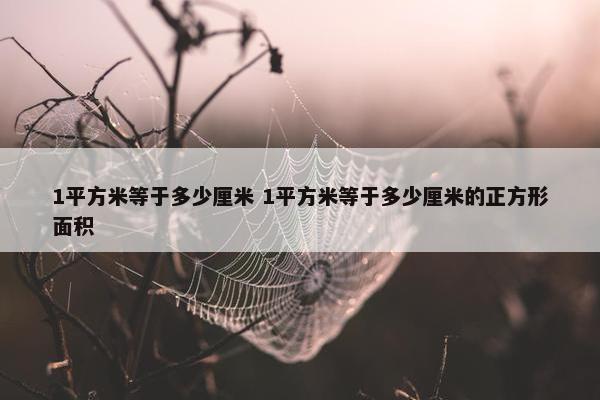 1平方米等于多少厘米 1平方米等于多少厘米的正方形面积