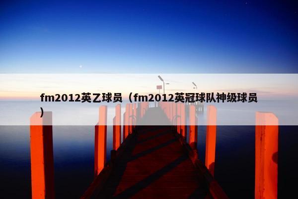 fm2012英乙球员（fm2012英冠球队神级球员）