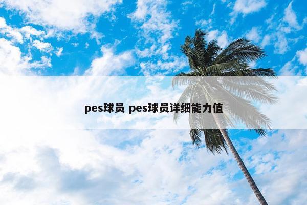 pes球员 pes球员详细能力值