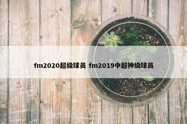 fm2020超级球员 fm2019中超神级球员