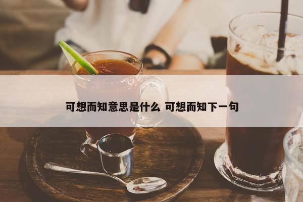 可想而知意思是什么 可想而知下一句