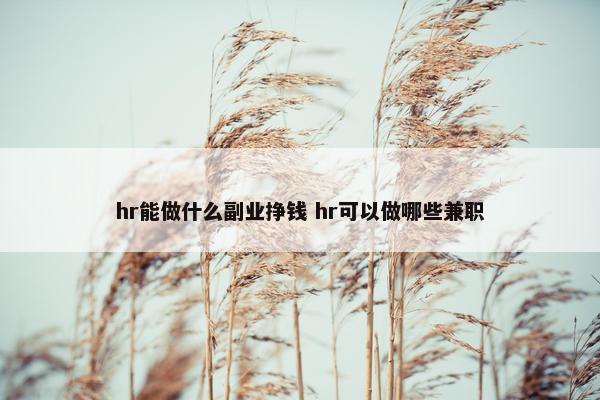 hr能做什么副业挣钱 hr可以做哪些兼职