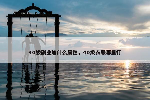 40级副业加什么属性，40级衣服哪里打