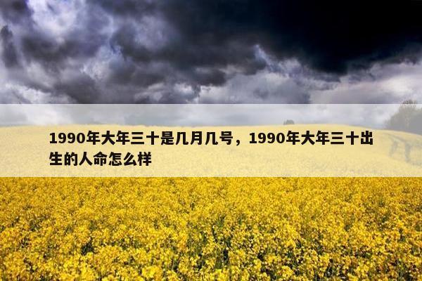 1990年大年三十是几月几号，1990年大年三十出生的人命怎么样