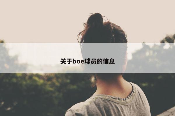 关于boe球员的信息