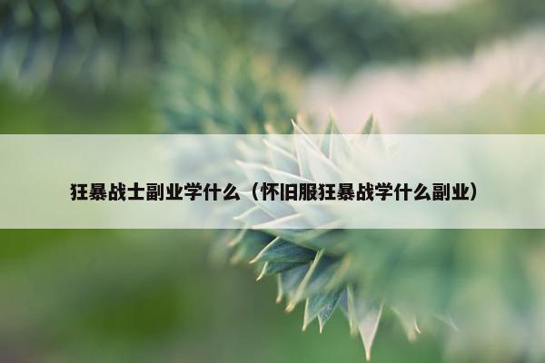 狂暴战士副业学什么（怀旧服狂暴战学什么副业）