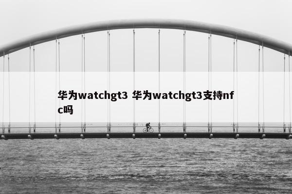 华为watchgt3 华为watchgt3支持nfc吗