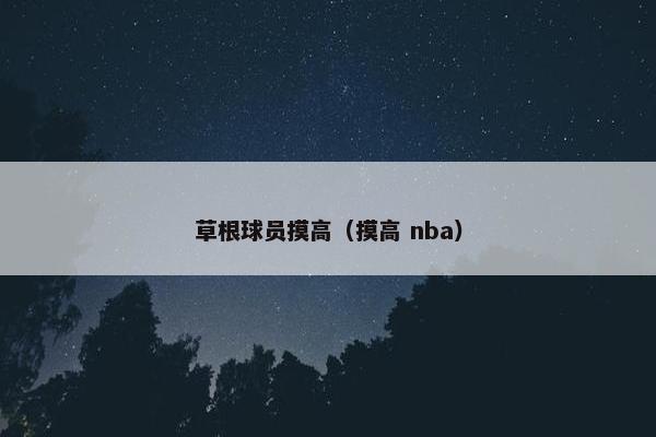 草根球员摸高（摸高 nba）