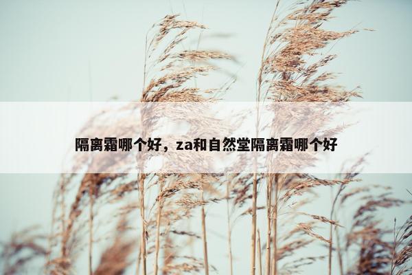 隔离霜哪个好，za和自然堂隔离霜哪个好