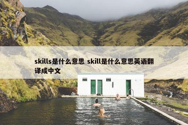 skills是什么意思 skill是什么意思英语翻译成中文