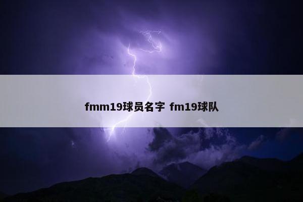 fmm19球员名字 fm19球队