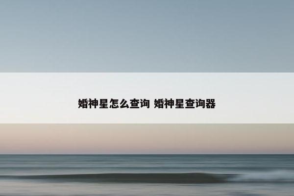 婚神星怎么查询 婚神星查询器