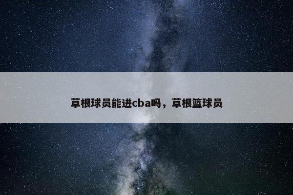 草根球员能进cba吗，草根篮球员