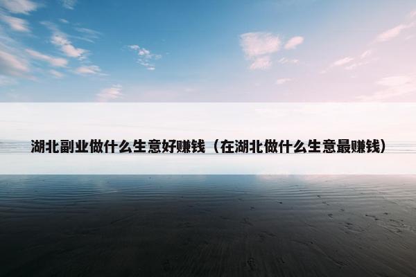 湖北副业做什么生意好赚钱（在湖北做什么生意最赚钱）