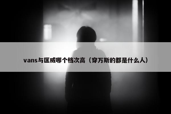 vans与匡威哪个档次高（穿万斯的都是什么人）