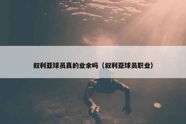 叙利亚球员真的业余吗（叙利亚球员职业）