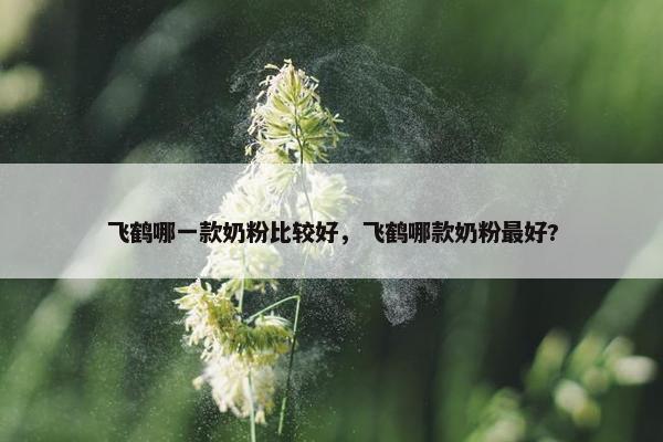 飞鹤哪一款奶粉比较好，飞鹤哪款奶粉最好?