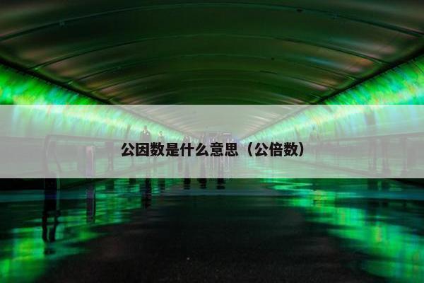 公因数是什么意思（公倍数）