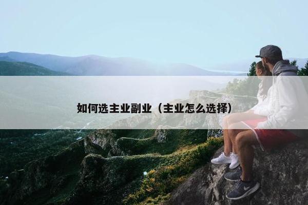 如何选主业副业（主业怎么选择）