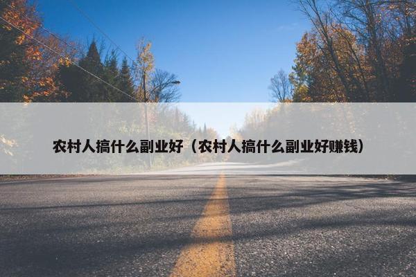 农村人搞什么副业好（农村人搞什么副业好赚钱）