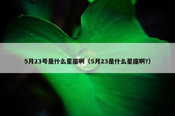 5月23号是什么星座啊（5月23是什么星座啊?）