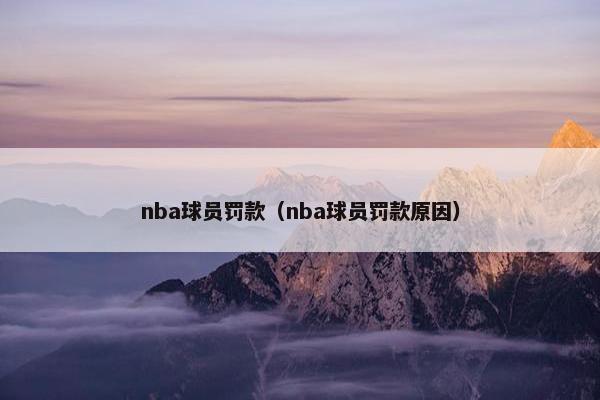 nba球员罚款（nba球员罚款原因）