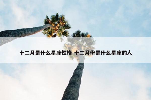 十二月是什么星座性格 十二月份是什么星座的人